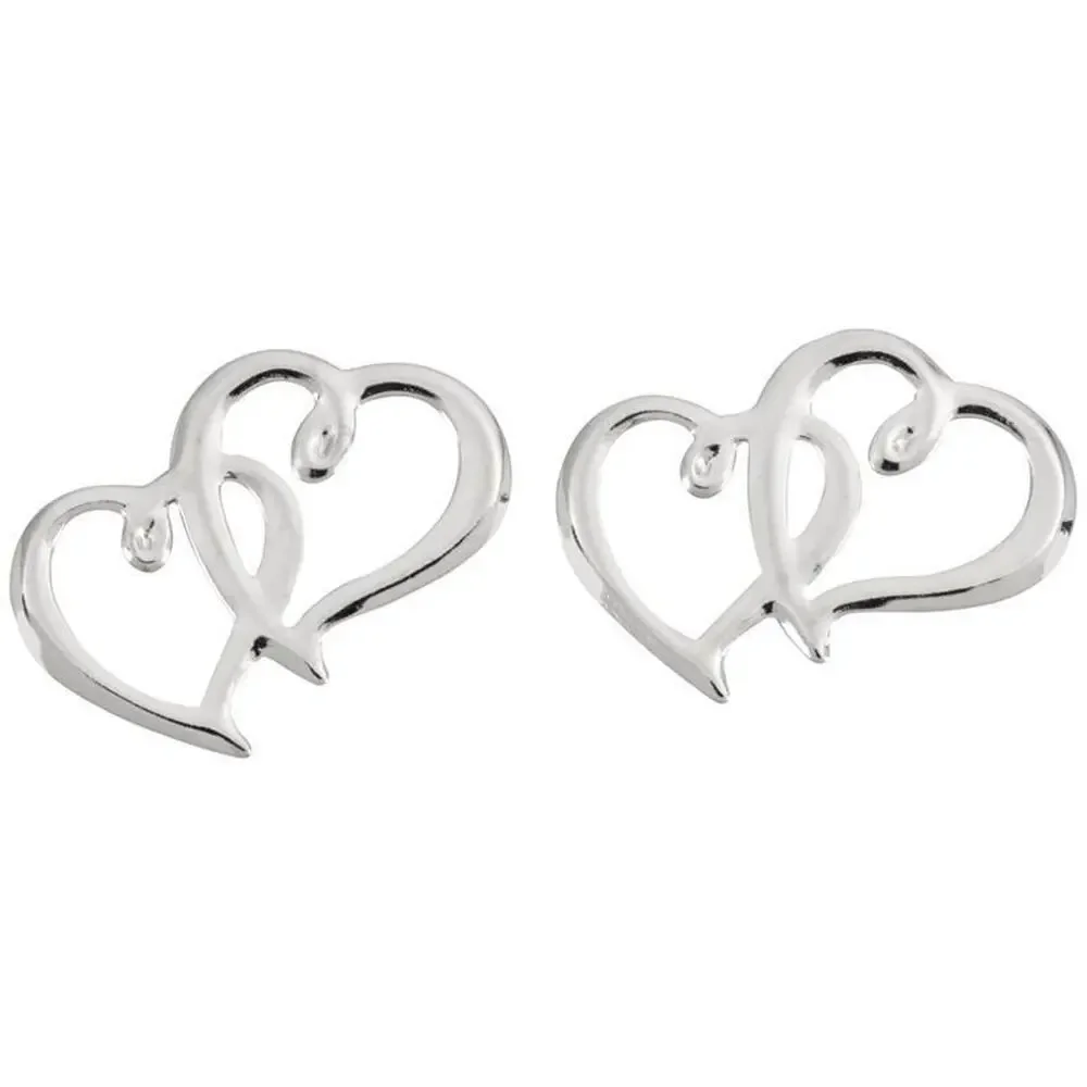 15 pack Wilton W6411 Sweetheart Charms Silver Double Hearts Wedding‎ Cake Decor